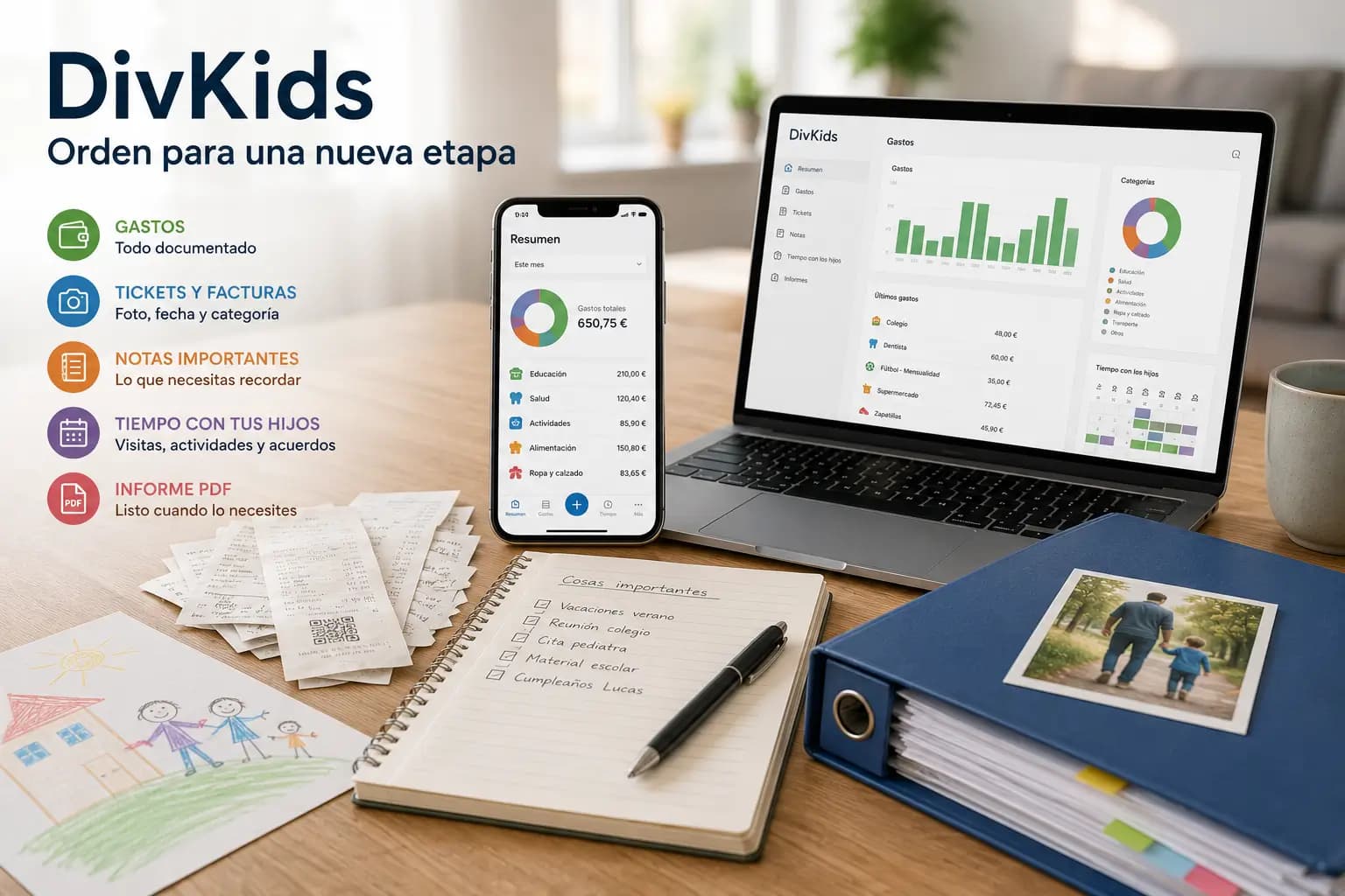 DivKids: la app para padres separados que ayuda a ordenar gastos, tickets y tiempo con los hijos
