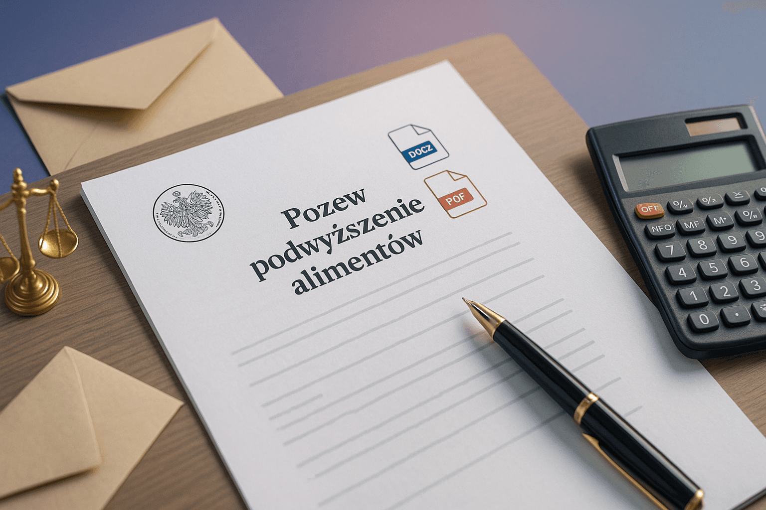Pozew o podwyższenie alimentów - wzór