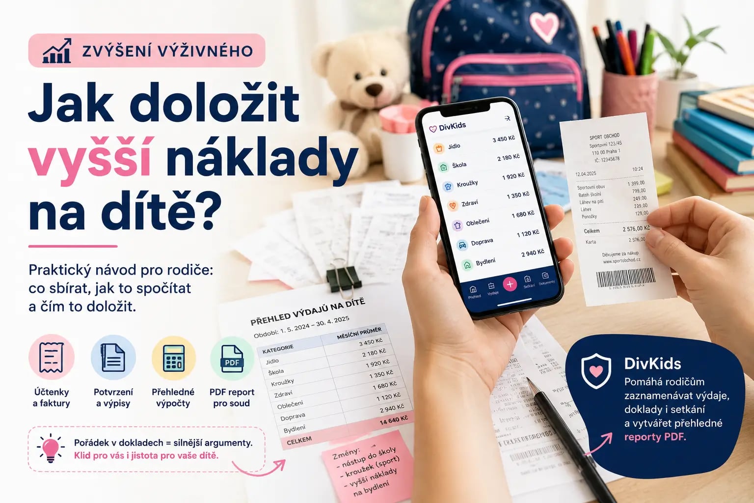 Zvýšení výživného: jak doložit vyšší náklady na dítě